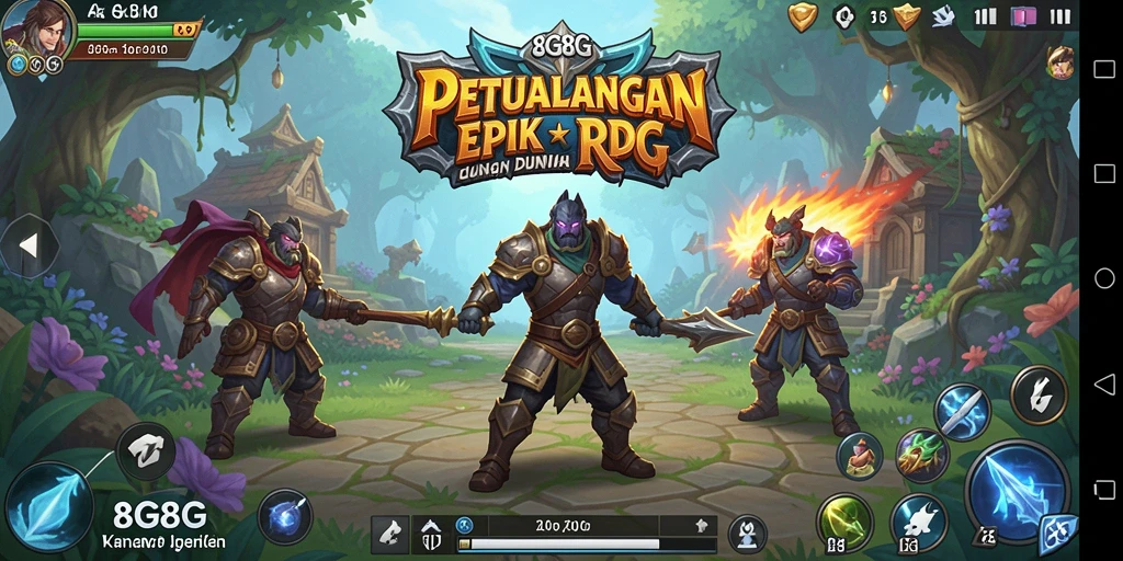 Gameplay RPG yang mendebarkan dalam 8G8G yang penuh warna.