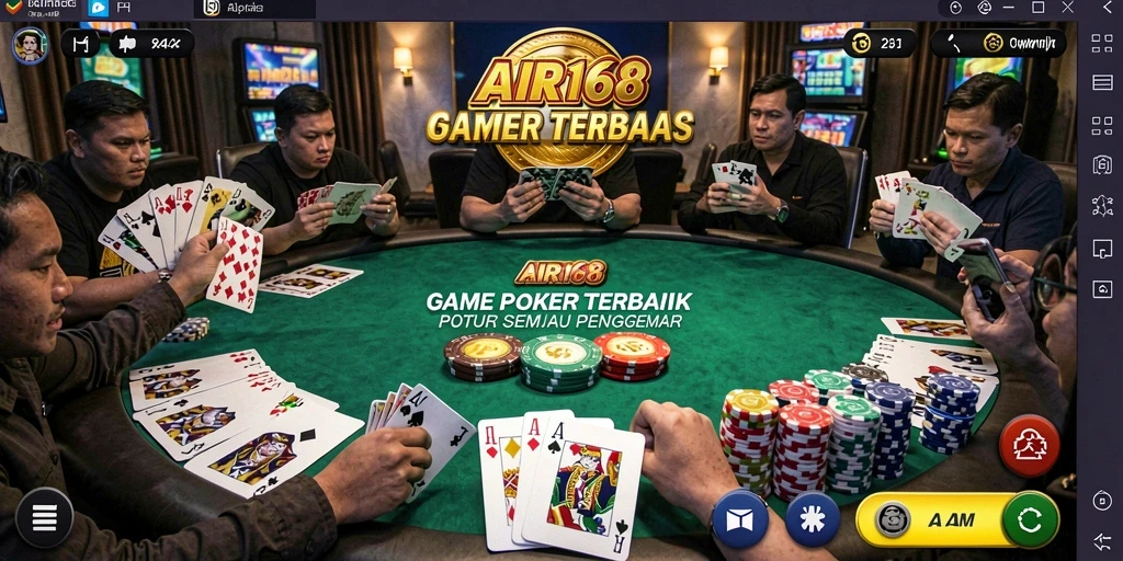 Tampilan gameplay menarik dari AIR168 yang menunjukkan aksi Poker.