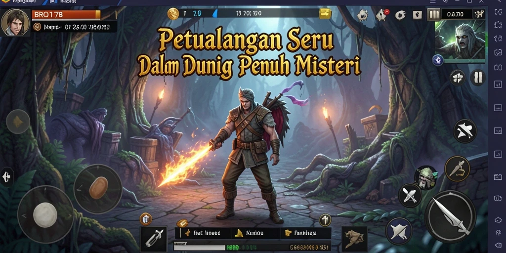 Tampilan gameplay yang menakjubkan dari BRO178 saat menjelajahi dunia petualangan.