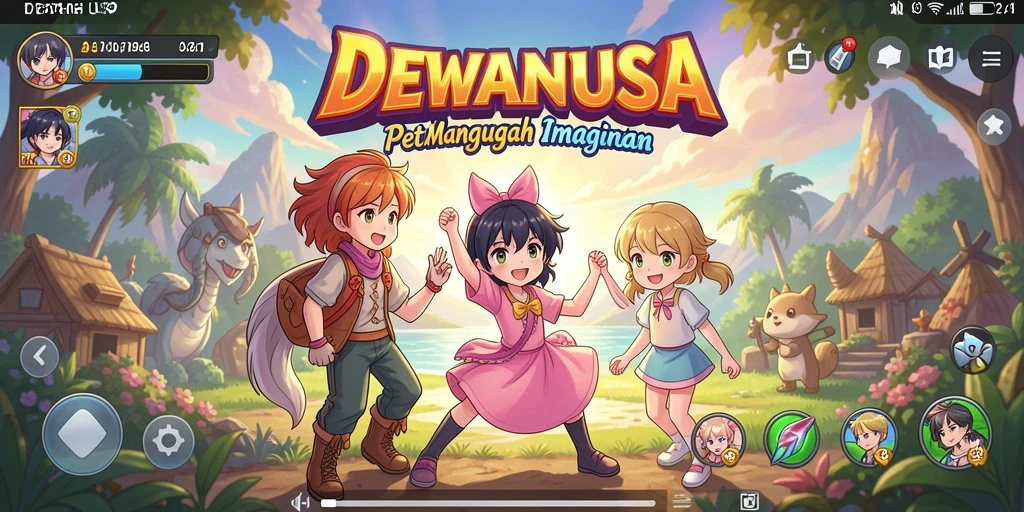 Screenshot DEWANUSA menampilkan karakter anime dalam aksi bertarung.
