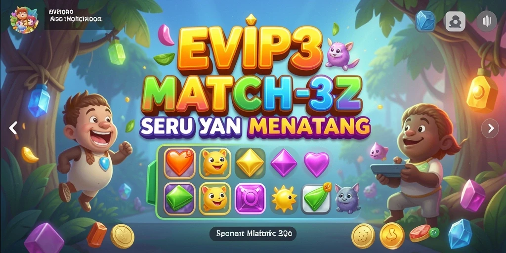 Screenshot dari gameplay <strong>EVIP3</strong> yang menampilkan keseruan mencocokkan elemen.