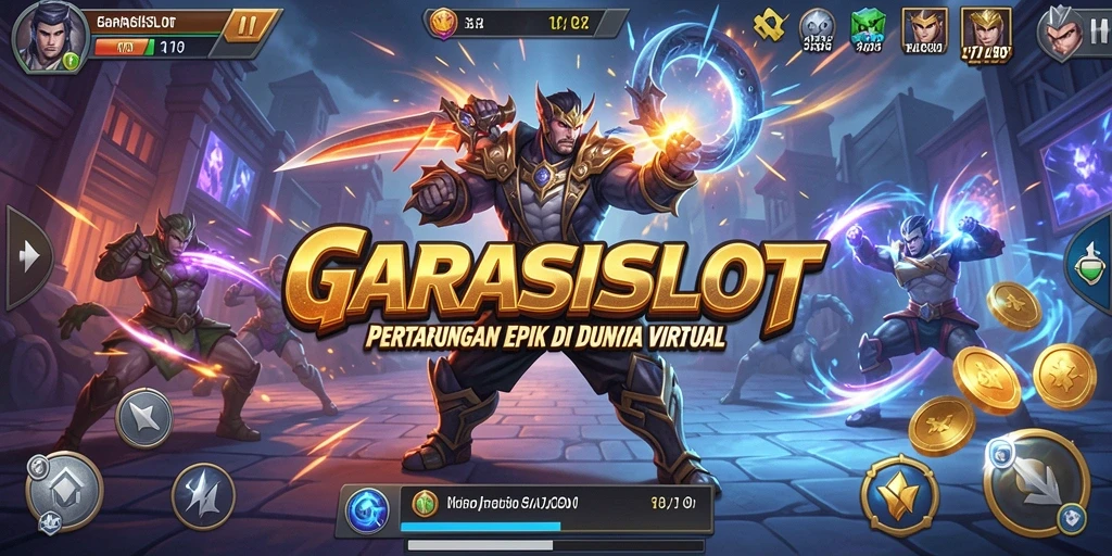 Gameplay GARASISLOT menampilkan pertarungan yang mendebarkan dan karakter-karakter unik.