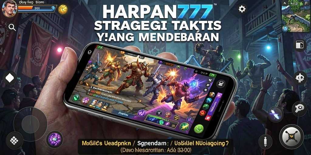 Tampilan utama gameplay HARAPAN777 yang menggambarkan pertempuran strategi.